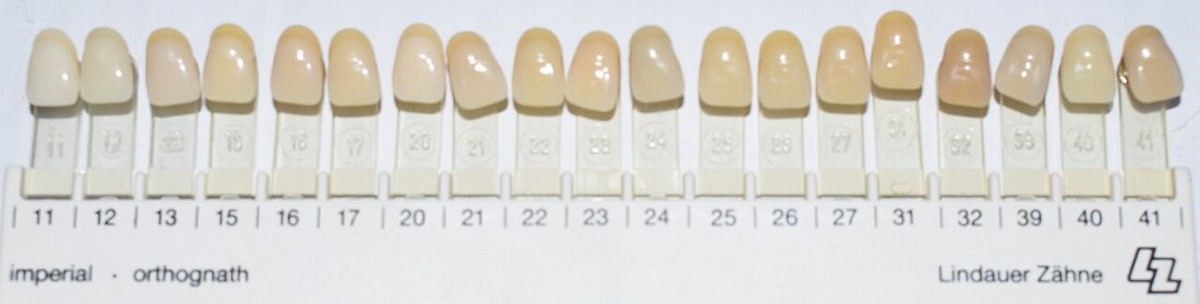 Guía de colores: El tono de los dientes se registra antes y después del blanqueamiento.